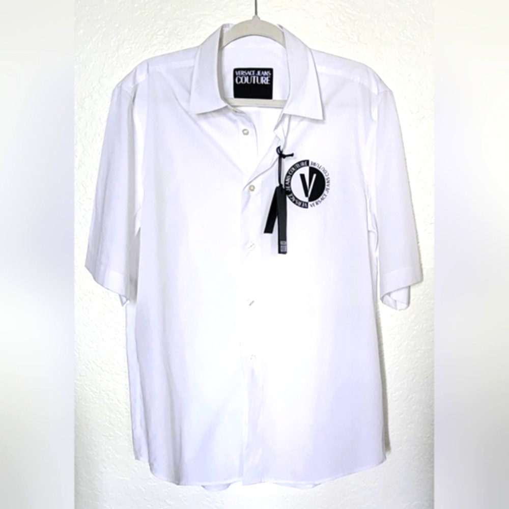 Versace Jeans Couture Men's White Cotton Shirt NWT.   Size US 32.